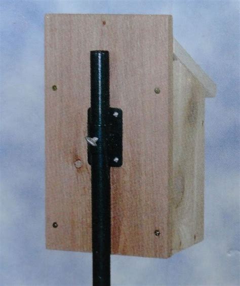 metal mounting bracket for birdhouse|birdhouse brackets for round poles.